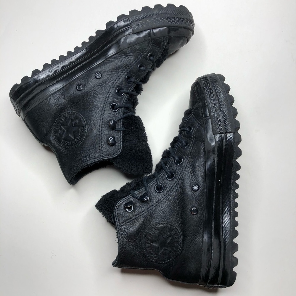 Converse Ctas Lift Ripple Hi Black Shoes Boots